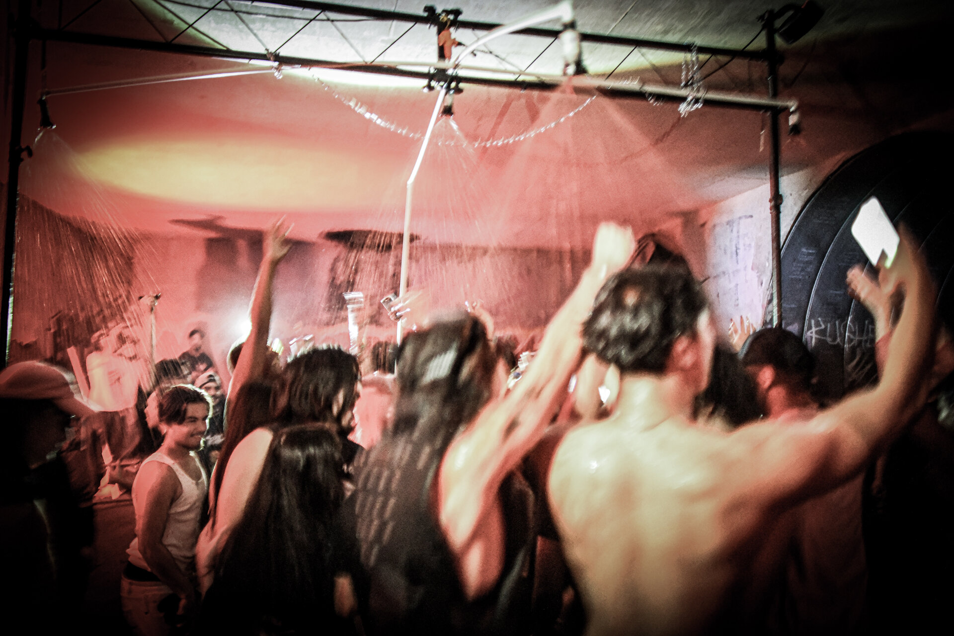 Blood Rave warehouse party crowd in San Antonio