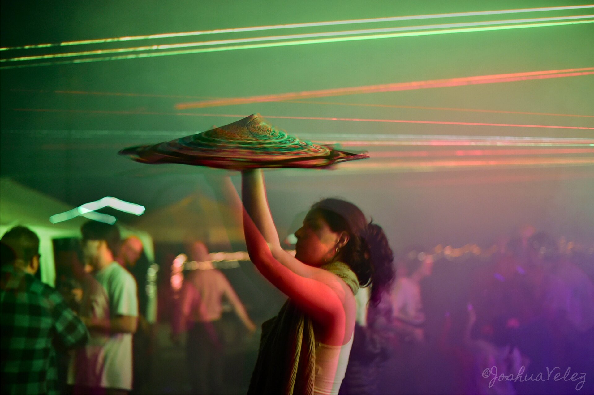 Underground dance event laser photography